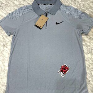 Nike Court Slam Advantage ADV Tennis Polo Jersey Mens Medium Blue FD5244 440